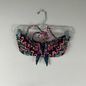 Mara Hoffman Pink Blue Green Chevron Aztec Swimming Swim Bikini Top Size Medium